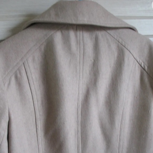 London Fog sz XL heathered tan wool blend single breasted A-line button up coat - Picture 9 of 16